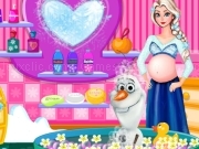 giocare Pregnant Elsa and Olaf Bubble Bath
