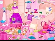 giocare Pregnant Super Barbie Room Cleaning