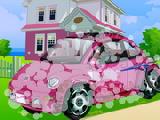 giocare Barbie car cleaning