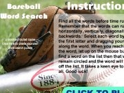 Play Baseball word search now