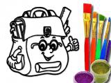 Play Bts school bag coloring book now
