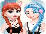 giocare Elsa and anna dress up makeup